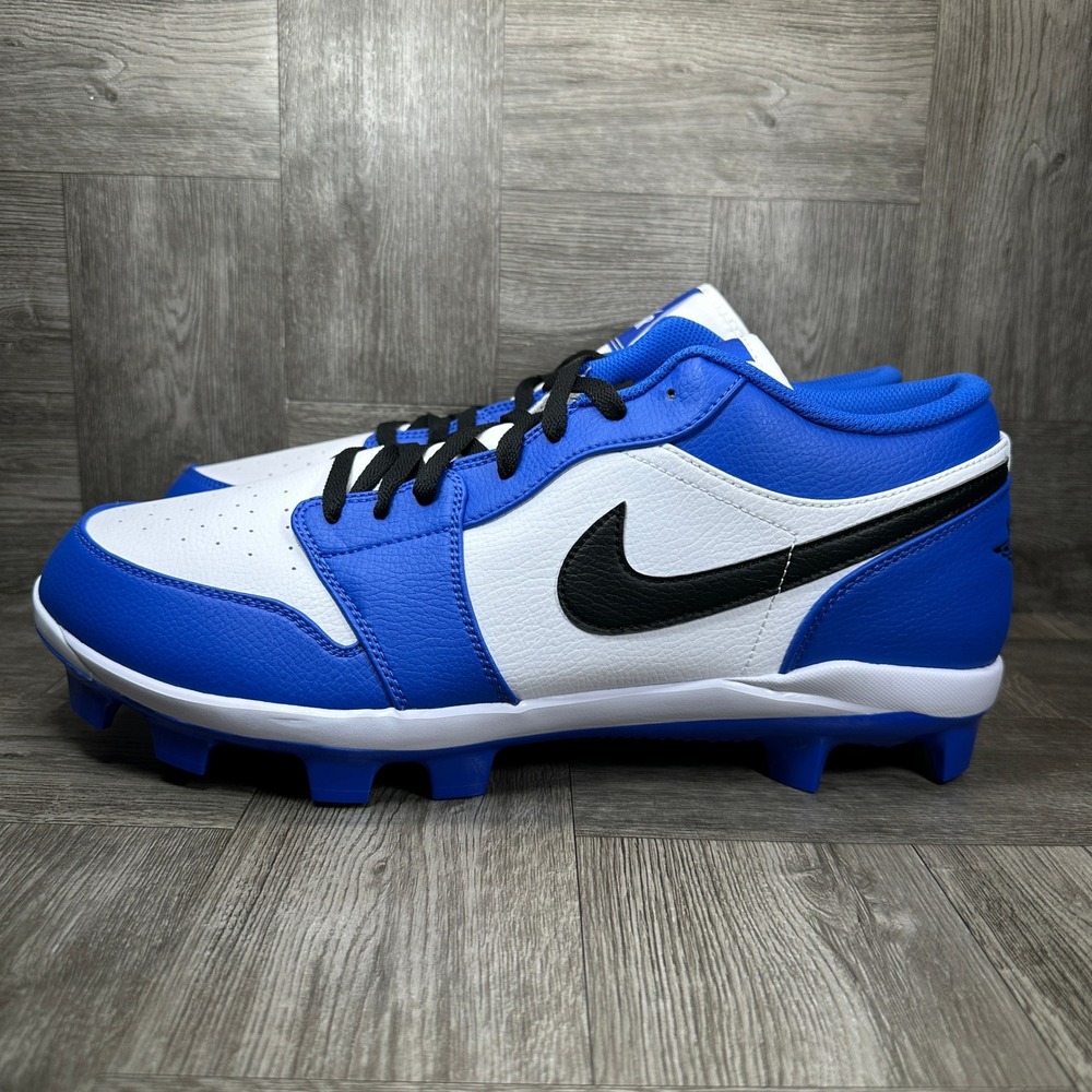 Jordan 1 Low MCS Baseball Cleats Mens 15 Game Royal White Black NEW CJ8524-411 - Picture 2 of 8